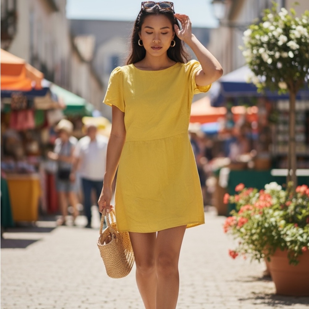 Chic Yellow Mini Dress